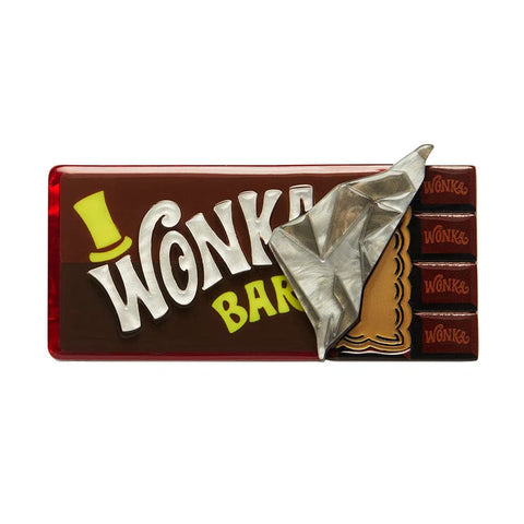 Winning Wonka Bar Brooch  -  Erstwilder  -  Quirky Resin and Enamel Accessories