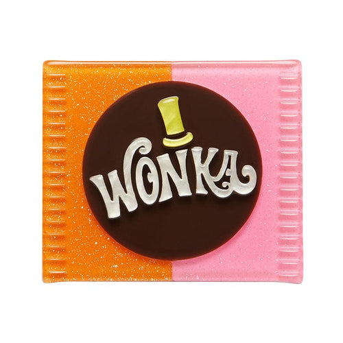 Willy Wonka Bar Brooch  -  Erstwilder  -  Quirky Resin and Enamel Accessories