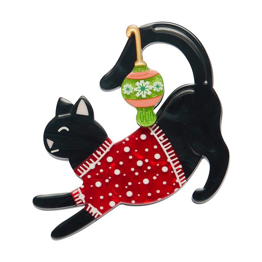 Feline Festive Brooch  -  Erstwilder  -  Quirky Resin and Enamel Accessories