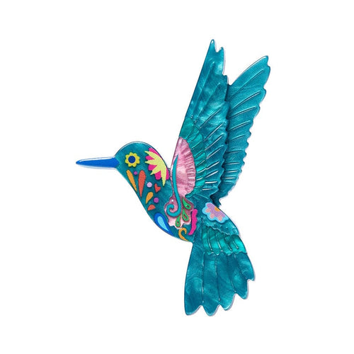 Frida's Hummingbird Brooch  -  Erstwilder  -  Quirky Resin and Enamel Accessories