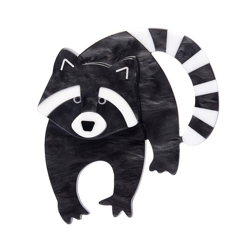 Randy Raccoon Brooch  -  Erstwilder  -  Quirky Resin and Enamel Accessories