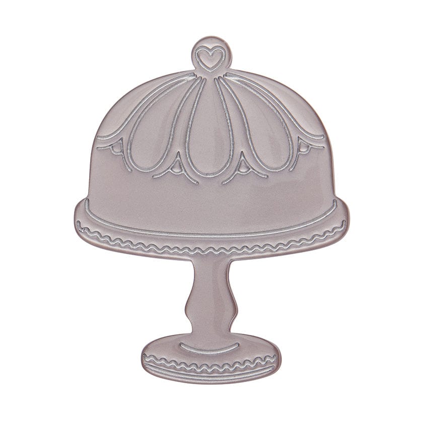 Classic Cake Stand Mini Brooch - Silver