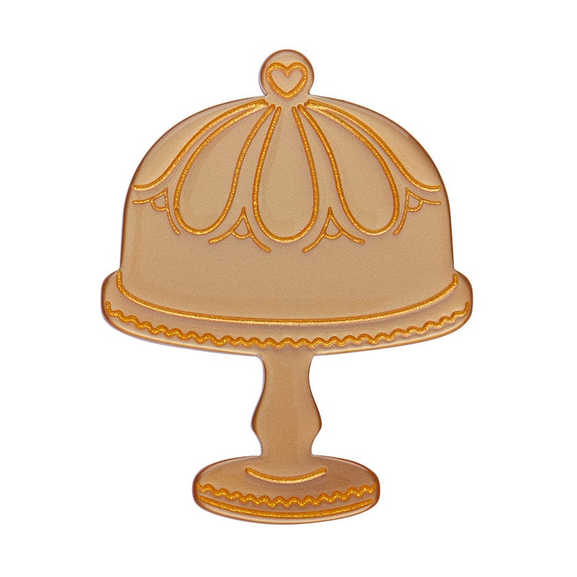 Classic Cake Stand Mini Brooch - Gold