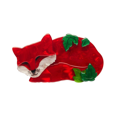 SnoozingÂ FoxÂ Brooch  -  Erstwilder  -  Quirky Resin and Enamel Accessories