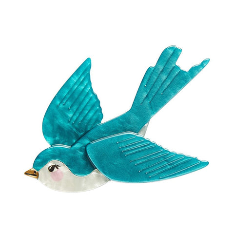 Graceful Swallow Brooch  -  Erstwilder  -  Quirky Resin and Enamel Accessories