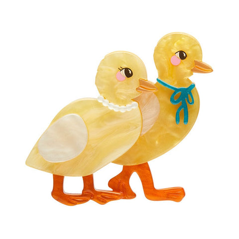 Well-Dressed DucklingsÂ Brooch  -  Erstwilder  -  Quirky Resin and Enamel Accessories