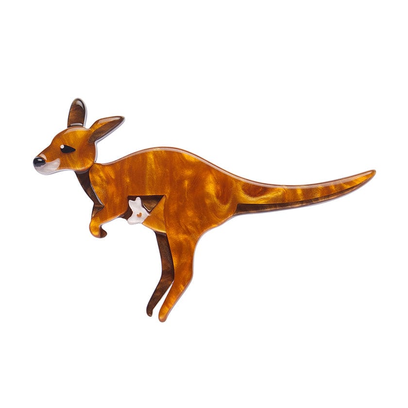 Joy the Kangaroo Brooch  -  Erstwilder  -  Quirky Resin and Enamel Accessories