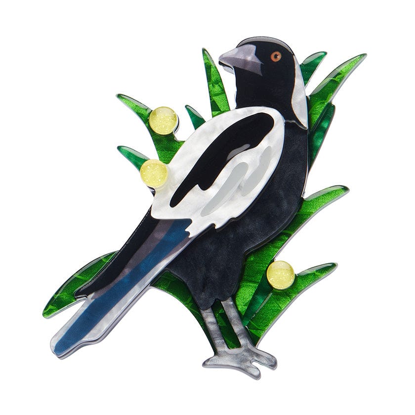 Max the Magpie Brooch  -  Erstwilder  -  Quirky Resin and Enamel Accessories