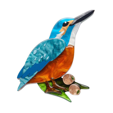 Flash the Kingfisher Brooch  -  Erstwilder  -  Quirky Resin and Enamel Accessories