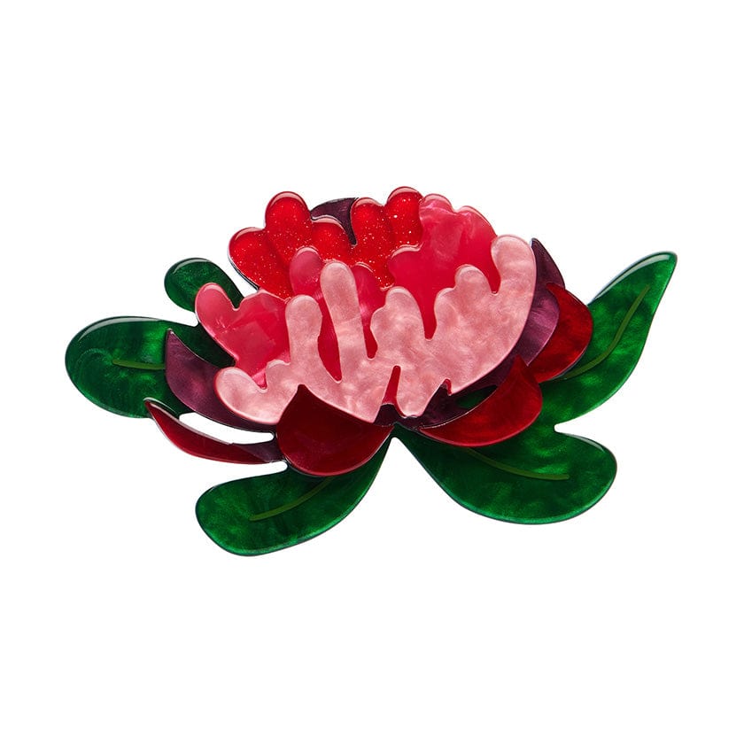 Seen from Afar Waratah Brooch  -  Erstwilder  -  Quirky Resin and Enamel Accessories