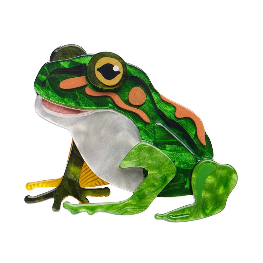 Frodo the Frog Brooch  -  Erstwilder  -  Quirky Resin and Enamel Accessories