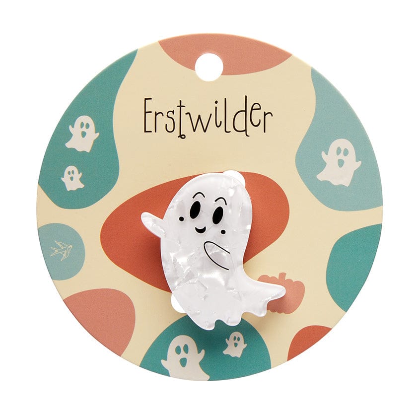 Ghost Mini Brooch  -  Erstwilder Simplified  -  Quirky Resin and Enamel Accessories