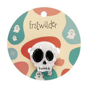 Skull Mini Brooch  -  Erstwilder Simplified  -  Quirky Resin and Enamel Accessories