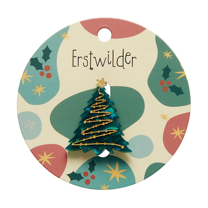 Christmas Tree Mini Brooch  -  Erstwilder Simplified  -  Quirky Resin and Enamel Accessories