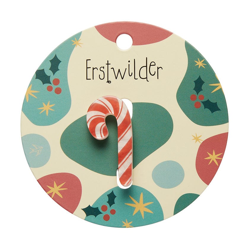 Candy Cane Mini Brooch  -  Erstwilder Simplified  -  Quirky Resin and Enamel Accessories