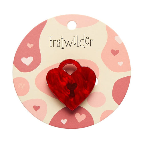 Heart Locket Simplified Mini Brooch  -  Erstwilder Simplified  -  Quirky Resin and Enamel Accessories