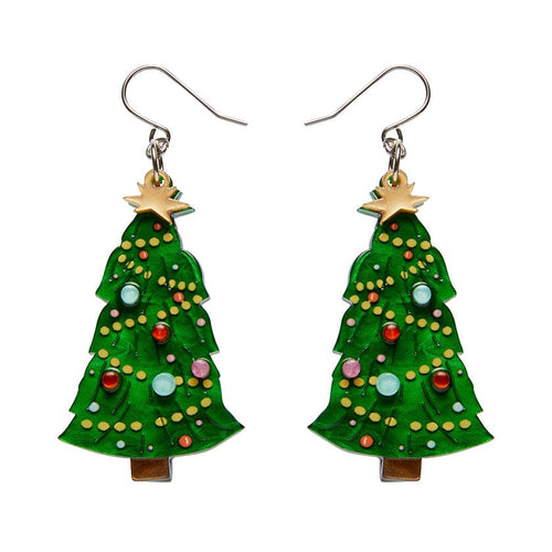 Topped With Tinsel Drop Earrings  -  Erstwilder  -  Quirky Resin and Enamel Accessories