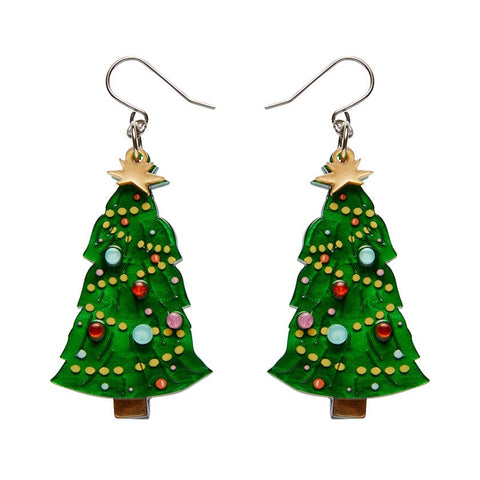 Topped With Tinsel Drop Earrings  -  Erstwilder  -  Quirky Resin and Enamel Accessories