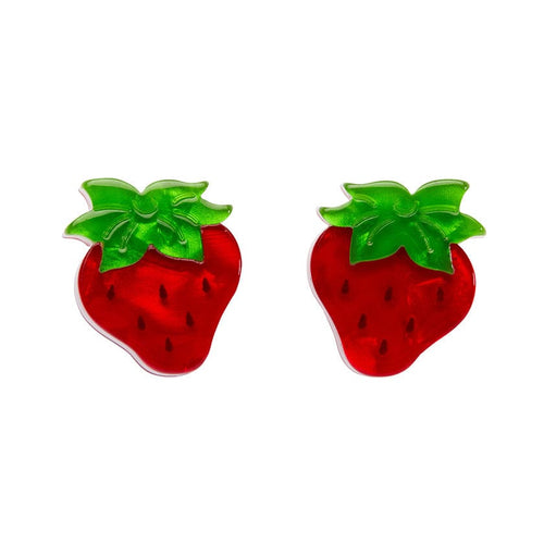 Darling Strawberry Stud Earrings  -  Erstwilder  -  Quirky Resin and Enamel Accessories