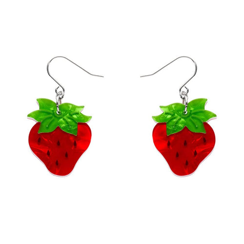 Darling Strawberry Drop Earrings  -  Erstwilder  -  Quirky Resin and Enamel Accessories