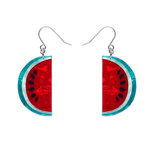 Viva la Vida Watermelons Drop Earrings  -  Erstwilder  -  Quirky Resin and Enamel Accessories