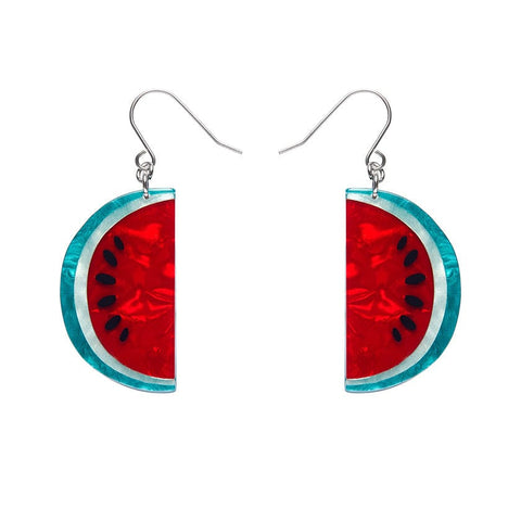 Viva la Vida Watermelons Drop Earrings  -  Erstwilder  -  Quirky Resin and Enamel Accessories