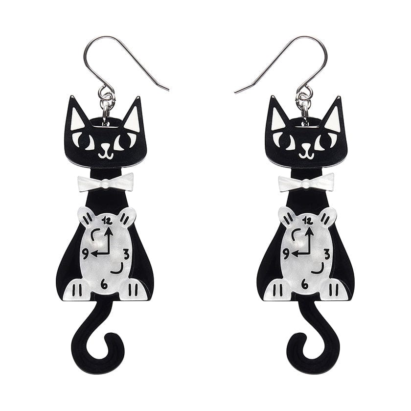 Itâ€™s Kitty Time Drop Earrings  -  Erstwilder  -  Quirky Resin and Enamel Accessories