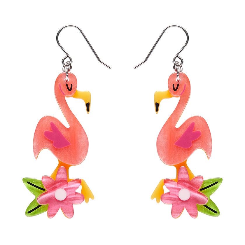 Let's Flamingle Drop Earrings  -  Erstwilder  -  Quirky Resin and Enamel Accessories