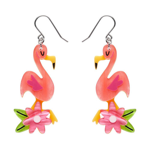 Let's Flamingle Drop Earrings  -  Erstwilder  -  Quirky Resin and Enamel Accessories