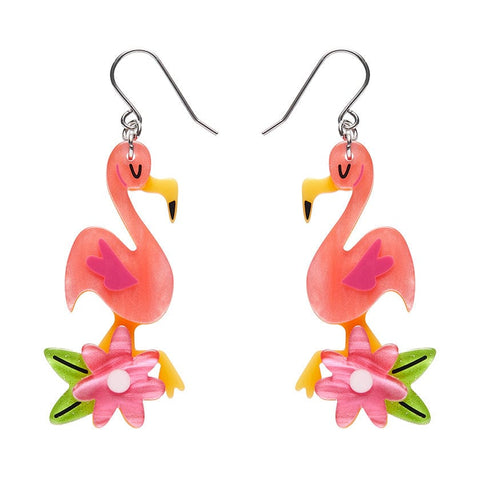 Let's Flamingle Drop Earrings  -  Erstwilder  -  Quirky Resin and Enamel Accessories