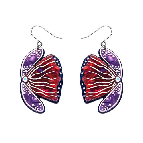 Fervent Feather Flower Drop Earrings  -  Erstwilder  -  Quirky Resin and Enamel Accessories