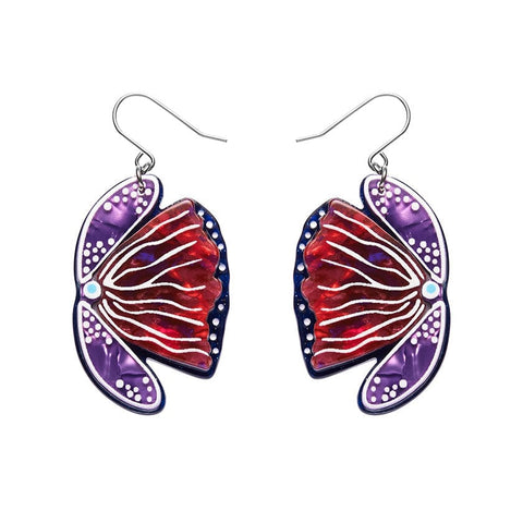 Fervent Feather Flower Drop Earrings  -  Erstwilder  -  Quirky Resin and Enamel Accessories