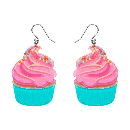 Iced Cupcake Drop Earrings  -  Erstwilder  -  Quirky Resin and Enamel Accessories