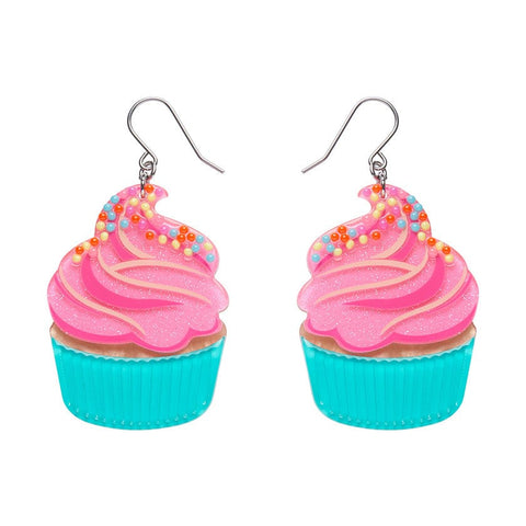 Iced Cupcake Drop Earrings  -  Erstwilder  -  Quirky Resin and Enamel Accessories