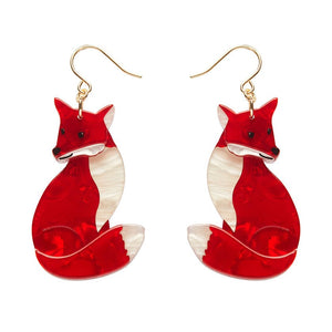 Charming Fox Drop Earrings  -  Erstwilder  -  Quirky Resin and Enamel Accessories