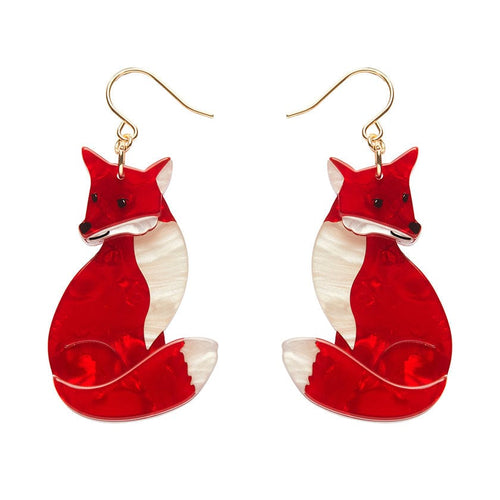 Charming Fox Drop Earrings  -  Erstwilder  -  Quirky Resin and Enamel Accessories