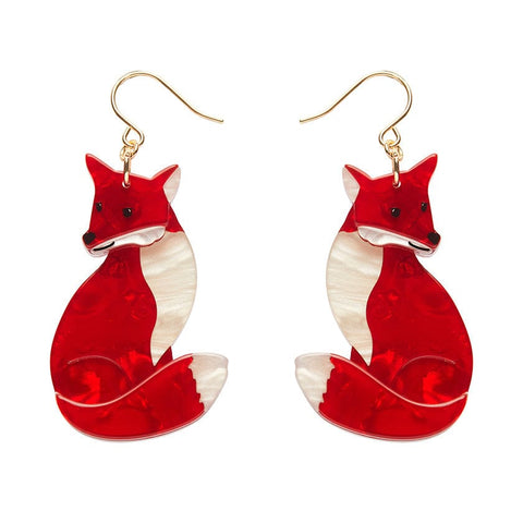 Charming Fox Drop Earrings  -  Erstwilder  -  Quirky Resin and Enamel Accessories