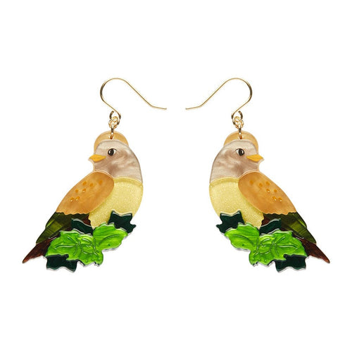 Wondrous Warbler Drop Earrings  -  Erstwilder  -  Quirky Resin and Enamel Accessories