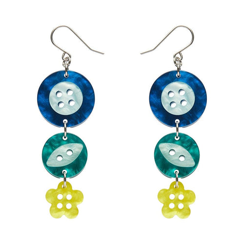 Cute As A Button Drop Earrings  -  Erstwilder  -  Quirky Resin and Enamel Accessories