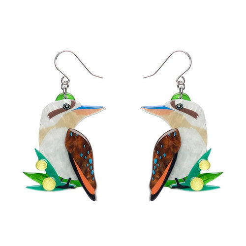 Kirby the Kookaburra Drop Earrings  -  Erstwilder  -  Quirky Resin and Enamel Accessories