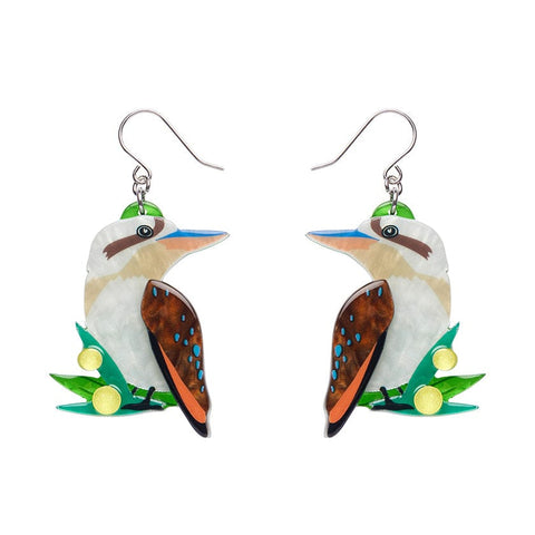 Kirby the Kookaburra Drop Earrings  -  Erstwilder  -  Quirky Resin and Enamel Accessories