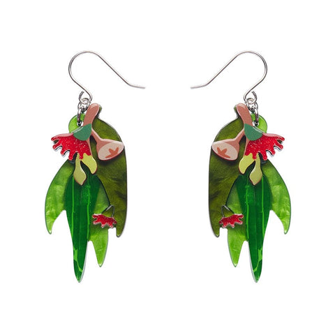 Red Gum Blossom Drop Earrings  -  Erstwilder  -  Quirky Resin and Enamel Accessories