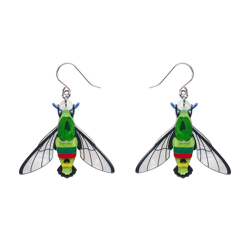 Glimmer the Hawk Moth Drop Earrings  -  Erstwilder  -  Quirky Resin and Enamel Accessories