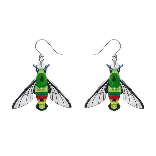 Glimmer the Hawk Moth Drop Earrings  -  Erstwilder  -  Quirky Resin and Enamel Accessories