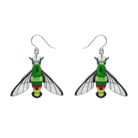 Glimmer the Hawk Moth Drop Earrings  -  Erstwilder  -  Quirky Resin and Enamel Accessories