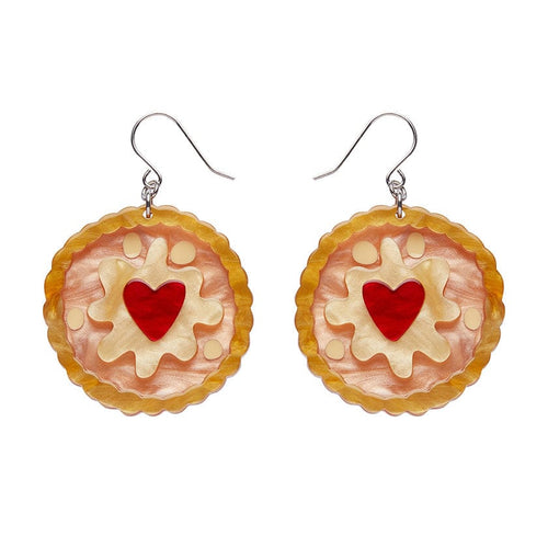 Jammie Dodger Drop Earrings  -  Erstwilder  -  Quirky Resin and Enamel Accessories