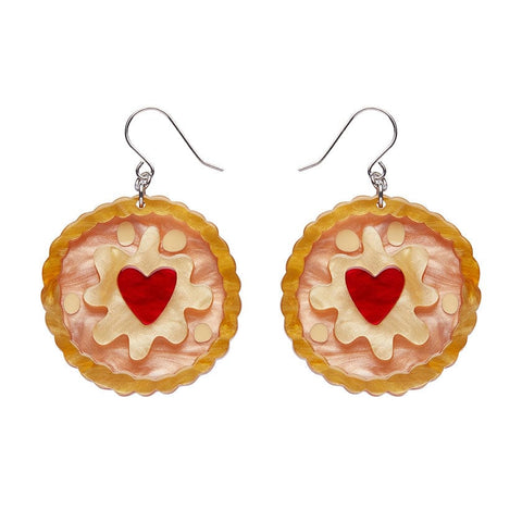 Jammie Dodger Drop Earrings  -  Erstwilder  -  Quirky Resin and Enamel Accessories