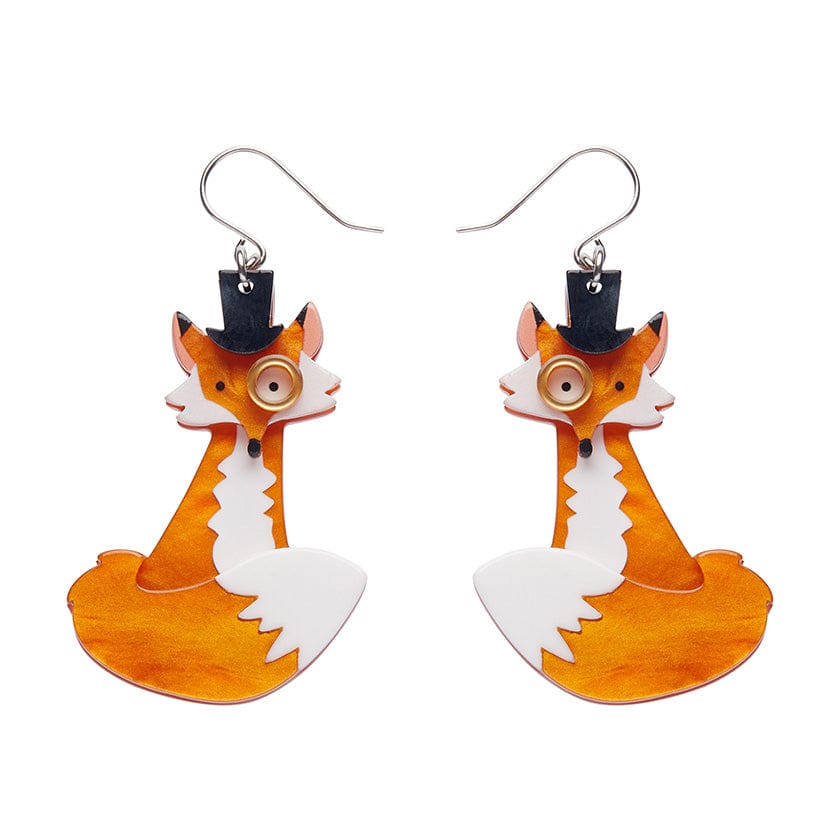 Felix the Fox Drop Earrings  -  Erstwilder  -  Quirky Resin and Enamel Accessories