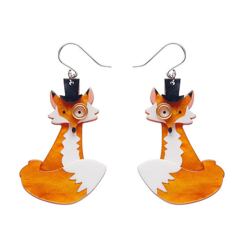 Felix the Fox Drop Earrings  -  Erstwilder  -  Quirky Resin and Enamel Accessories