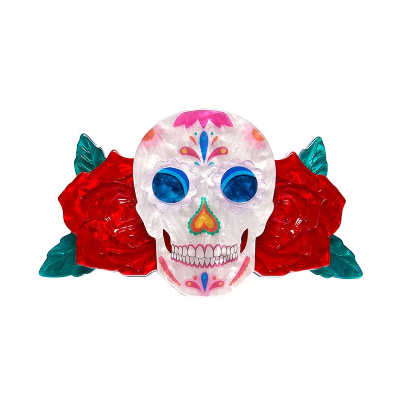 Dia De Los Muertos Hair Clip Barrette  -  Erstwilder  -  Quirky Resin and Enamel Accessories